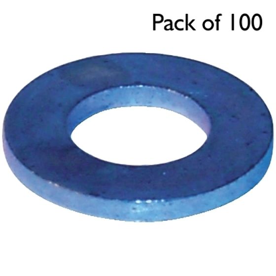 Table 3 Flat Washers, Zinc Plated, I.D: 1", Pack of 100
