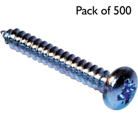 Self Tapper / Tapping Screws, Pan Head - Size: 12, Length: 1/2", Pack of 500