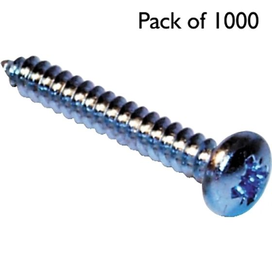 Self Tapper / Tapping Screws, Pan Head - Size: 12, Length: 1", Pack of 1000