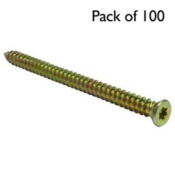 Concrete Screws, T30 Torx Head, (Zinc/Passivated) Size: 7.5 x 90 - Pack of 100