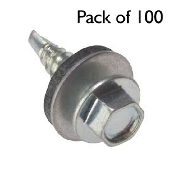 Tec Fix Stitching Screw (Hex Head), Size: 6.3 x 25 (5mm Thick) - Pack of 100