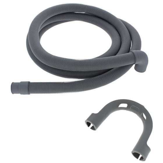 Drain Hose 2.5m(8') 20mm Straight - 22mm 90 Deg End fits Washing Machines