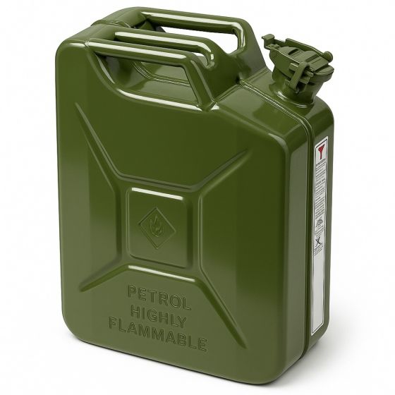 Green Jerry Can (Jerrican) - Metal 10 Litre - Green