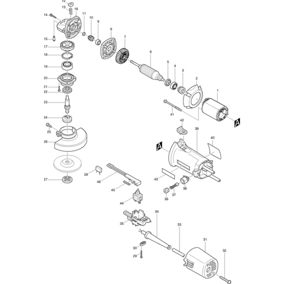 Makita 9520NB Main Assembly