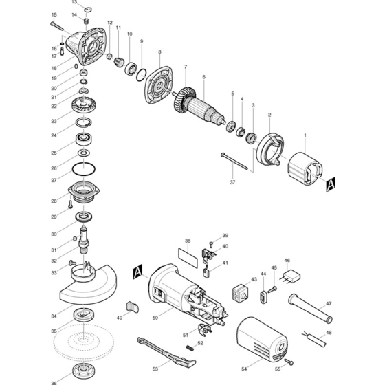 Makita 9555NB Main Assembly