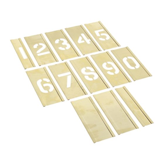 Interlocking Brass Number Stencil Set, 25mm Size (0-9)