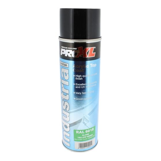 Proxl Industrial - Acrylic Topcoat Aerosol - Ral 6018 Yellow Green (500ML)