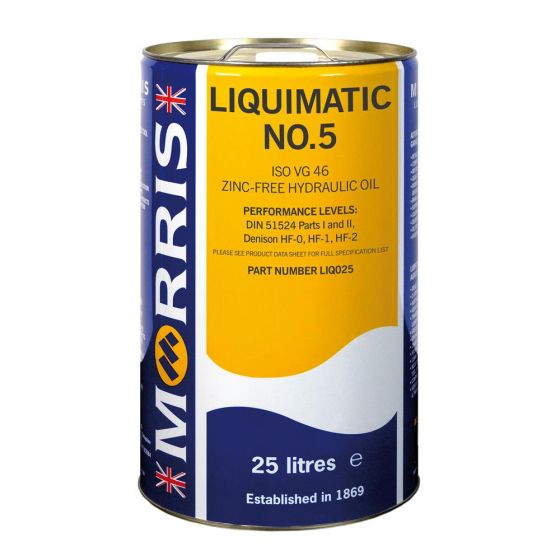 Morris Lubricants Liquimatic No. 5 ISO 46 Hydraulic Oil - 25 Litre