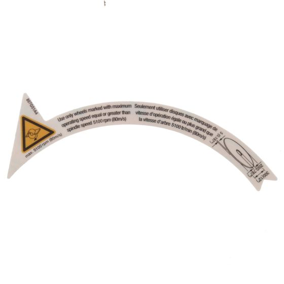 Caution Label for Makita EK6100 Disc Cutter - 980115666