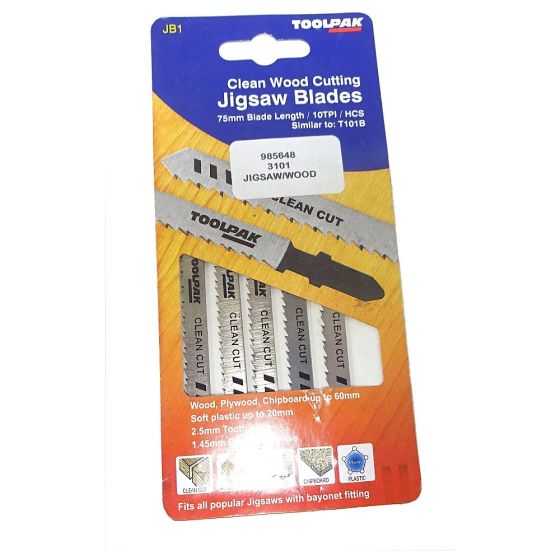 75mm Jigsaw Blades for Wood (5 Pack)