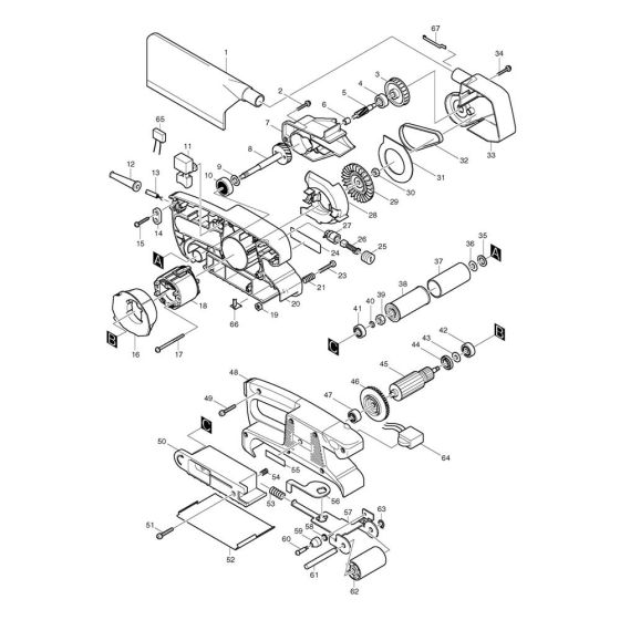 Makita 9911 Belt Sander Assembly