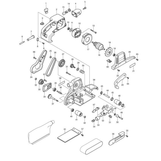 Makita 9920 Belt Sander Assembly