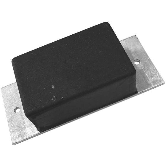 Tipper Pad Rubber Buffer with Aluminium Plate - 2 Fixing Holes