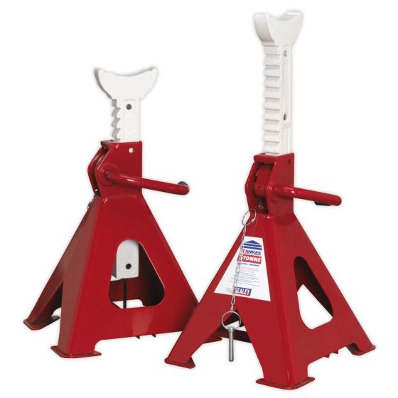 Axle Stands (Pair) 5tonne Capacity per Stand Auto Rise Ratchet Sealey Part No. AAS5000