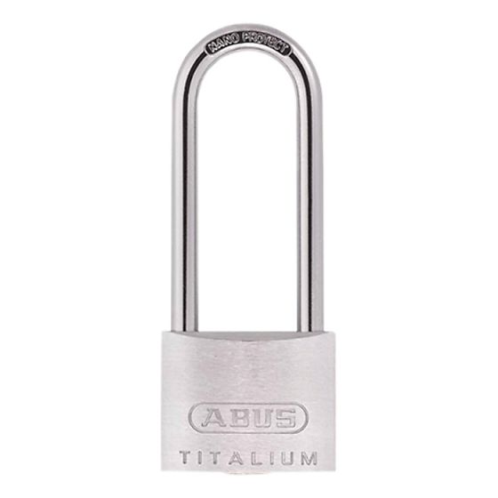 64TI/50HB80 Titalium Padlock 50mm x 80mm Long Shackle Carded by ABUS - 56382