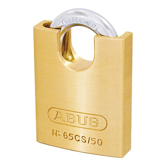 65/50CS 50mm Brass Padlock Closed Shackle Carded by ABUS - 35830