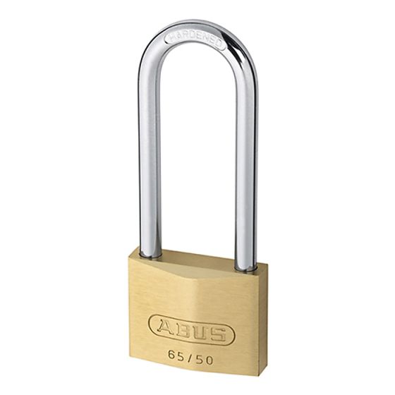 65/50HB80 50mm Brass Padlock 80mm Long Shackle Keyed 6504 by ABUS - 12020