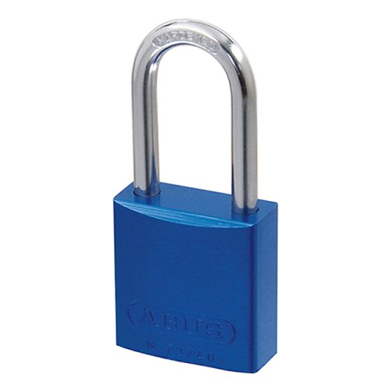 72/40 HB40 Aluminium Padlock 40mm Long Shackle Blue Keyed TT60121 by ABUS - 45233