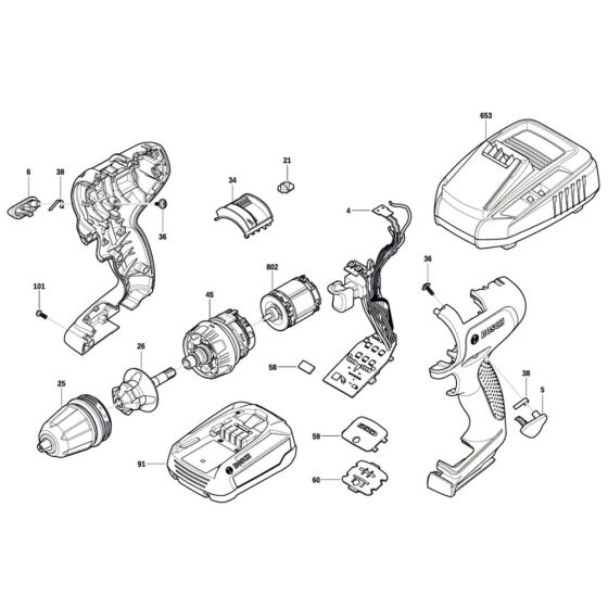 Drill Driver Assembly for Bosch