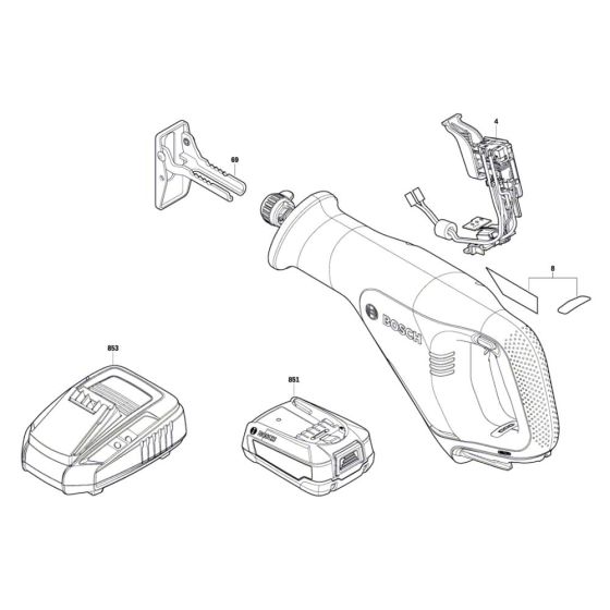 Bosch Reciprocating Saw Assembly