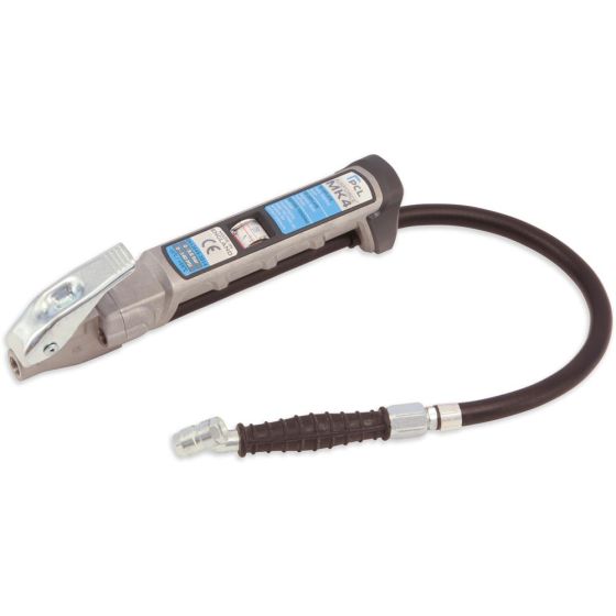 PCL Afg4 0-140 Psi & 0-9.6 Bar 0.36m Steel Braided Hose THO Short Stem Connector W/ Swivel Fitting - AFG4H031