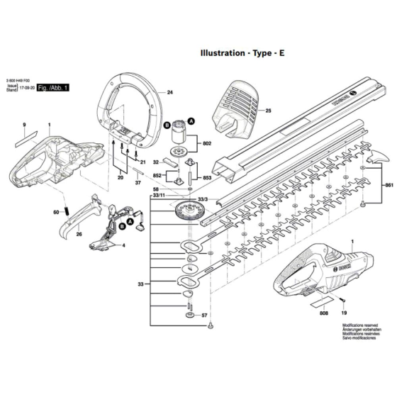 Bosch AHS 50-20 LI Trimmer Parts