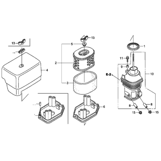 Air Filter Assembly for Honda GX340UT1 (GCAVT) Engines
