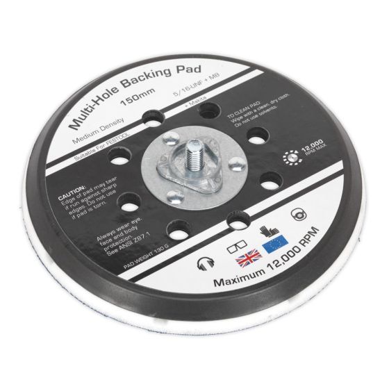 Dust-Free Stick-On DA Backing Pad 150mm Sealey Tools - AK289
