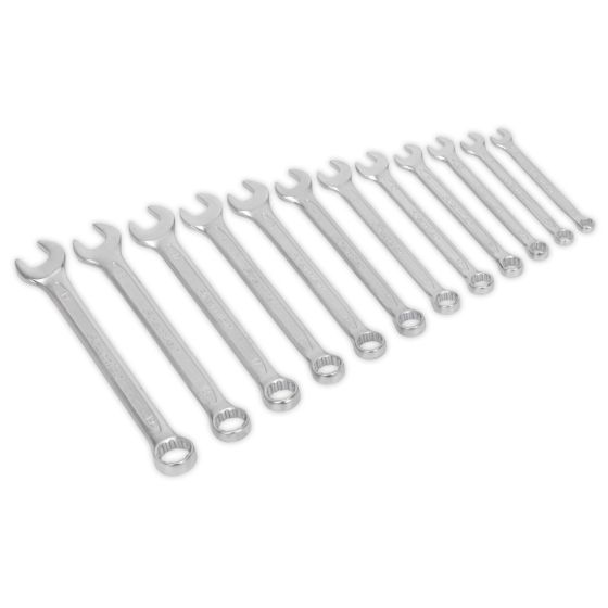 Combination Spanner Set 12pc Cold Stamped Metric Sealey Part No. AK6325