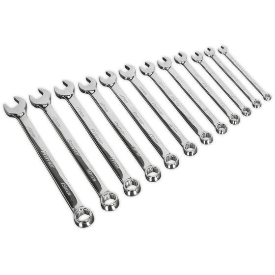 Combination Spanner Set 12pc Lock-On 6pt - Metric Sealey Part No. AK63925