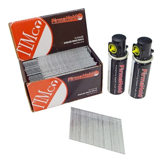 Firmahold Angled Nail & Gas Pack, Galv, 16 Gauge x 38mm Suits Paslode IM65a