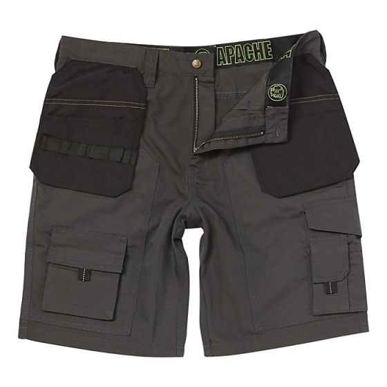 Grey Rip-Stop Holster Shorts Waist 30in by Apache - APKHT SHORT GREY 30