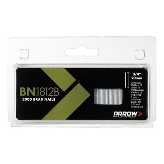 BN1812B Brad Nails 20mm Brown Head Pack 2000 by Arrow - ABN1812B