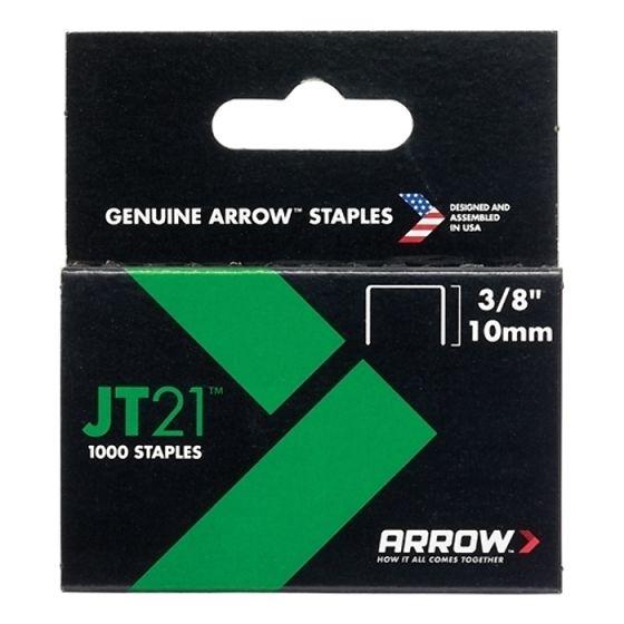 JT21 T27 Staples 10mm (3/8in) Box 1000 by Arrow - A276