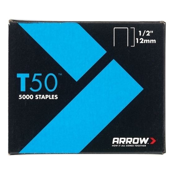 T50 Staples 12mm (1/2in) Pack 5000 (4 x 1250) by Arrow - A508