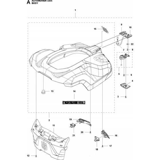Cover Assembly for Automower 330X