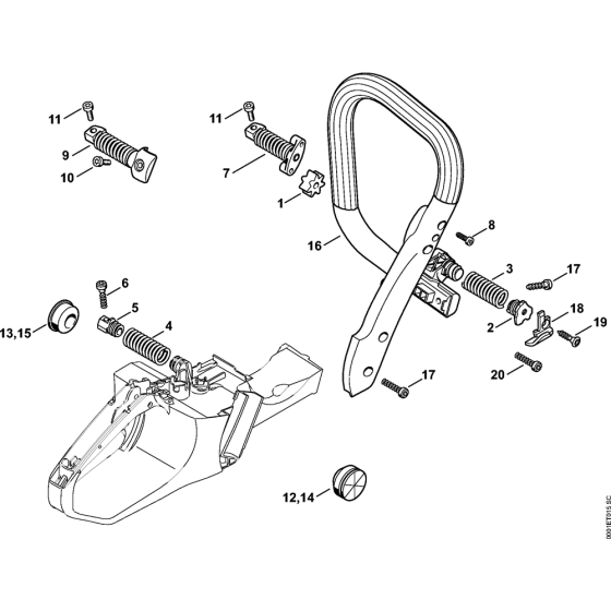 AV system & Handlebar Assembly for Stihl MS362 MS362C Chainsaws