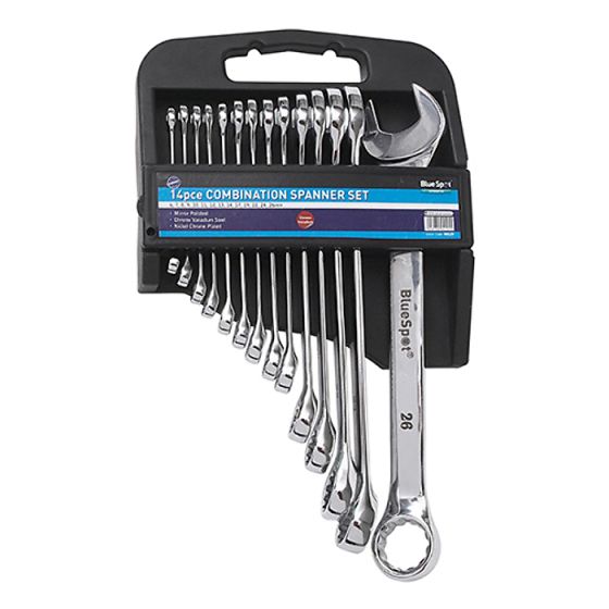 Combination Spanner Set of 14 Metric 6 to 26mm by BlueSpot - 4125