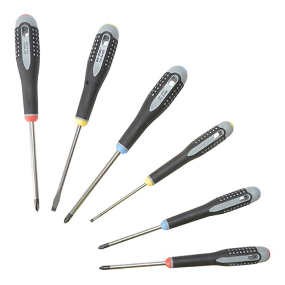 Bahco ERGO Screwdriver Set 6 Piece Slotted/Phillips/Pozidrive - BE-9886