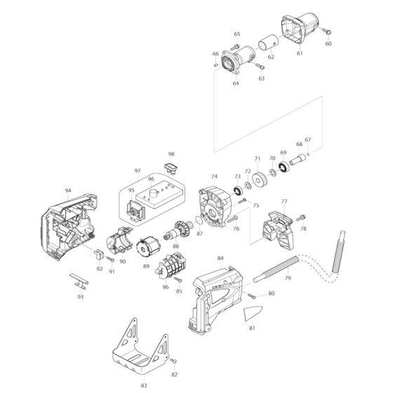 Makita BBC231U Motor Assembly
