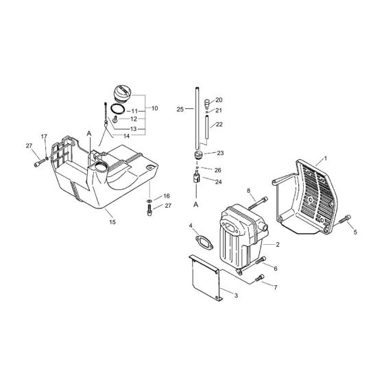 Muffler & Fuel Tank for ECHO