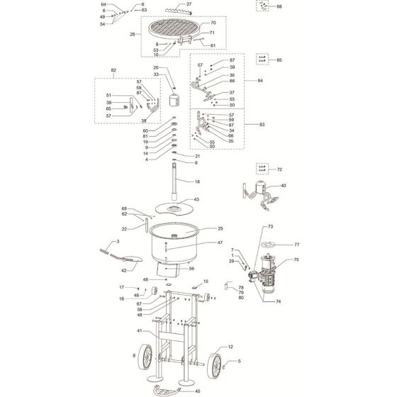 Complete Assembly for Atika Compact 100 Mixer