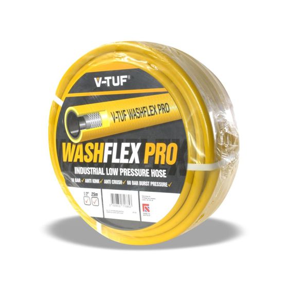 25m 1/2" Low Pressure Washflex Pro Water Supply Hose - V-TUF Pressure Washer Parts - BF1225