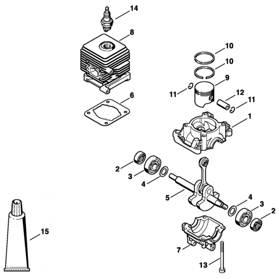 Crankcase & Cylinder for Stihl BG45