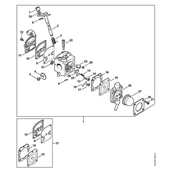 Carburetor C1Q-S55 for Stihl BG 55