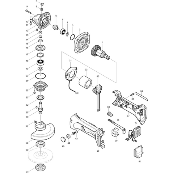 Makita BGA452 Assembly