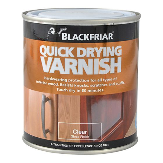 Quick Drying (Duratough) Interior Varnish Clear Gloss 500ml by Blackfriar - BF0270001E1