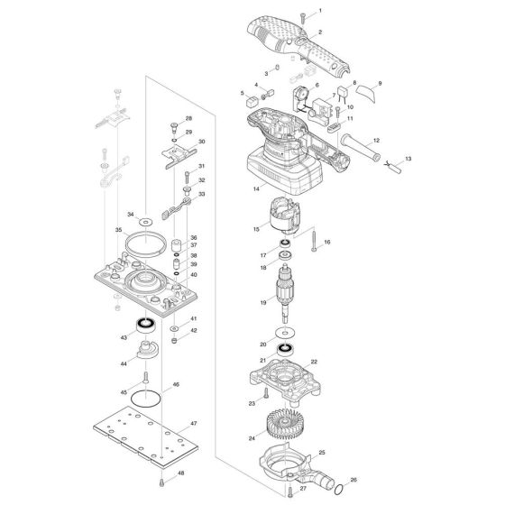 Makita BO3711 Sander Assembly