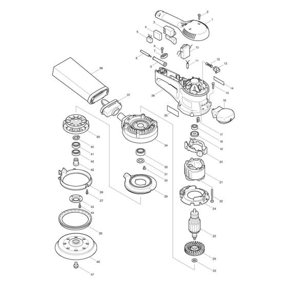 Makita BO6030 Sander Assembly
