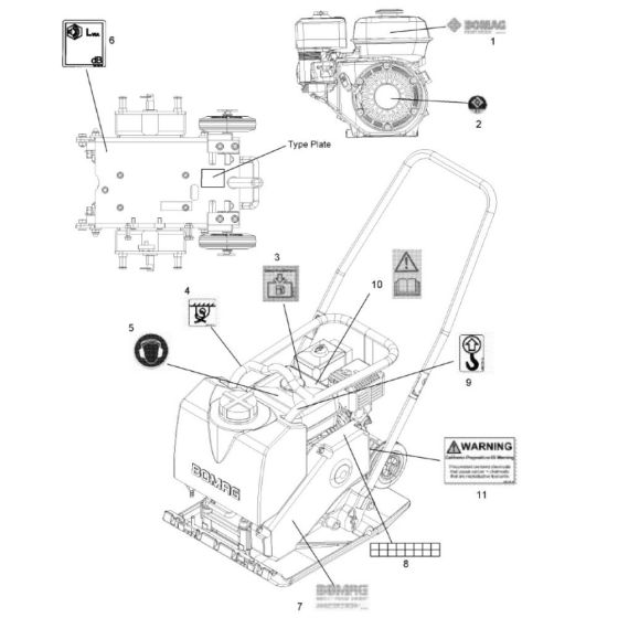 Decals for Bomag BPS1845